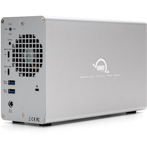 Зовнішній накопичувач OWC Mercury Elite Pro Dual 24TB 2-Bay USB 3.2 Gen 2 RAID Array with 3-Port Hub (2 x 12TB) (OWCMEDCH7T24) | OWC