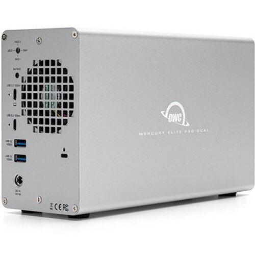 Зовнішній накопичувач OWC Mercury Elite Pro Dual 12TB 2-Bay USB 3.2 Gen 2 RAID Array with 3-Port Hub (2 x 6TB) (OWCMEDCH7T12) | OWC