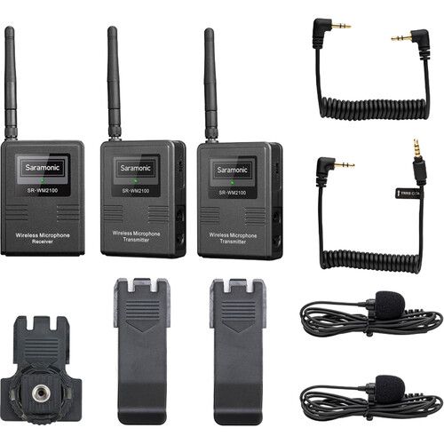 Компактна радіосистема Saramonic SR-WM2100 2-Person Camera-Mount Digital Wireless Omni Lavalier Microphone System for Cameras and Smartphones (2.4 GHz) (SR-WM2100) | Saramonic