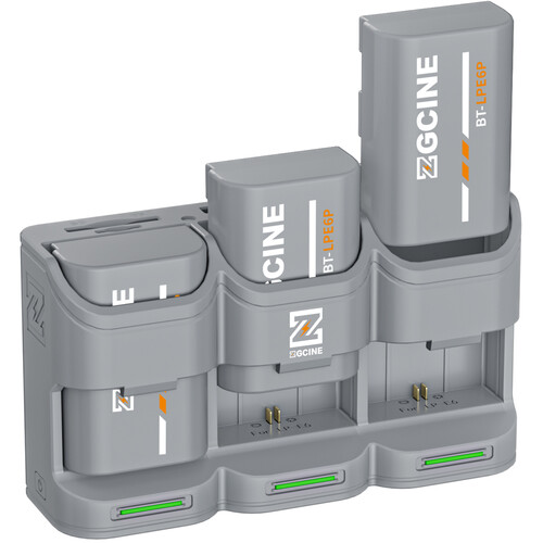 Зарядний пристрій ZGCINE Travel Charging Case Kit with 3 LP-E6P Batteries (2600mAh, Gray) (PC3-LPE6P Kit3) | ZGCINE