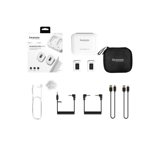 Компактна радіосистема Saramonic Blink 500 Pro B1 Digital Camera-Mount Wireless Omni Lavalier Microphone System (2.4 GHz, White) (BLINK 500 PRO B1W) | Saramonic