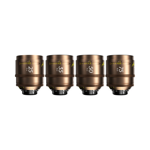 Комплект об'єктивів DZOFilm Arles Lustre 4-Lens Kit Full Frame / VistaVision Prime Cine Lens (25/35/50/75mm, PL Mount) (DZO-APG4AMPL) | від бренду Tilta