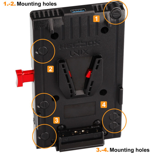 Батарейна площадка Hedbox UNIX-7V2 V-Mount Adapter Power Plate with 7.2V Bare End Cable (UNIX-7V2) | Hedbox
