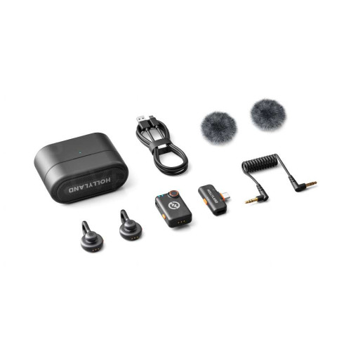Беспроводная микрофонная система Hollyland LARK M2S Mini Combo 2-Person Wireless Microphone System for Cameras and Mobile Devices (2.4 GHz, Space Gray) (LARK M2S Mini Combo) | Hollyland