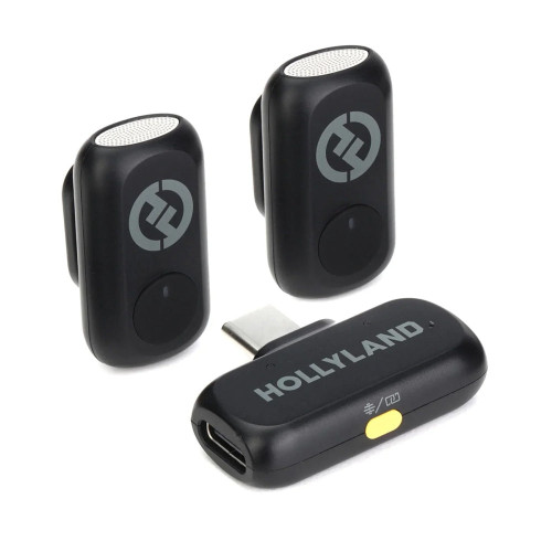 Радиосистема Hollyland LARK A1 Mini Duo 2-Person Wireless Microphone System with USB-C Connector for Mobile Devices (Space Gray, 2.4 GHz) (LARK A1 Mini Duo USB-C) | Hollyland