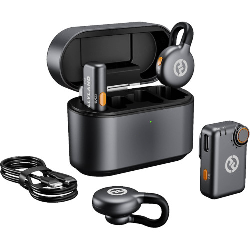 Радиосистема Hollyland LARK M2S Combo 2-Person Wireless Microphone System for Cameras and Mobile Devices (2.4 GHz, Space Gray) (LARK M2S Combo) | Hollyland