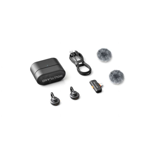Беспроводная микрофонная система Hollyland LARK M2S DUO 2-Person Wireless Microphone System with USB-C Connector for Mobile Devices (2.4 GHz, Space Gray) (LARK M2S Duo) | Hollyland