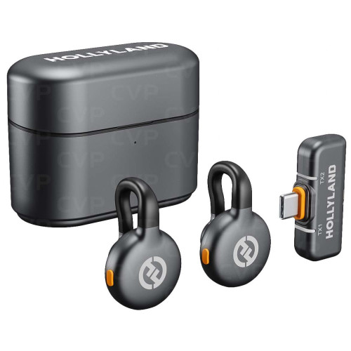 Беспроводная микрофонная система Hollyland LARK M2S DUO 2-Person Wireless Microphone System with USB-C Connector for Mobile Devices (2.4 GHz, Space Gray) (LARK M2S Duo) | Hollyland