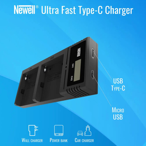 Зарядний пристрій Newell Ultra Fast Type-C Battery Charger for NP-F, NP-FM (NL2412) | Newell