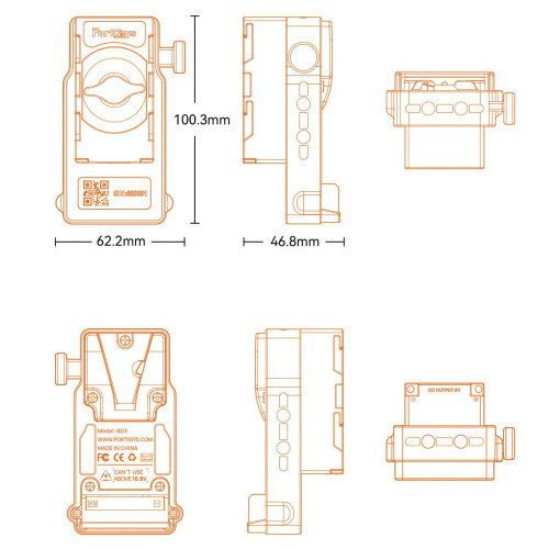 Адаптер акумулятора Portkeys BD3 NP-F to V-Mount Dual-Sided Battery Adapter (BD3) | PortKeys