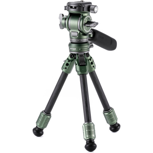 Штатив (комплект) Tilta Tabletop Video Fluid Head with 1-Stage Carbon Fiber Legs (3KG) - Forest Green (TT-VT03-FB-FG) | Tilta