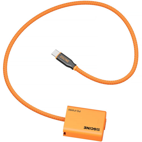 Фиктивная батарея ZGCINE USB-C PD to Sony NP-FW50 Braided Dummy Battery Cable ((60 сm)) (PD-FW50) | ZGCINE